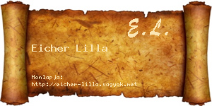 Eicher Lilla névjegykártya